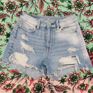 American Eagle Outfitters Light Blue Ripped Distressed Jean Shorts Size 00